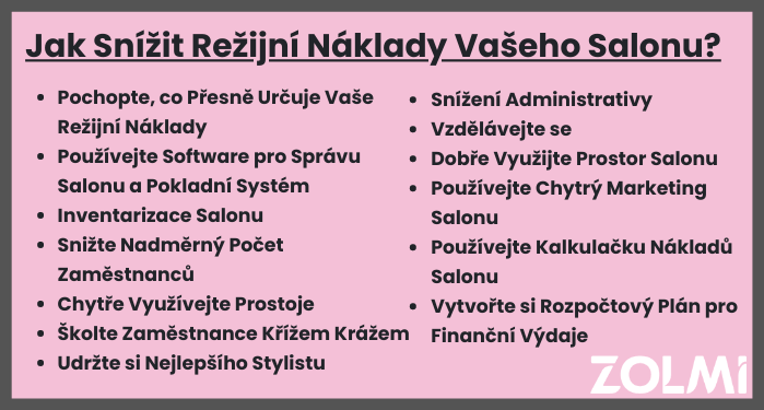  Jak snížit režijní náklady vašeho salonu