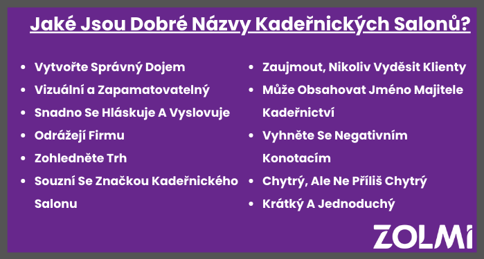 Jaký je dobrý název kadeřnického salonu